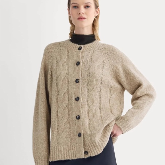 Everlane Sweaters - EVERLANE CLOUD CABLE CARDIGAN ALMOND MEDIUM New With Tags